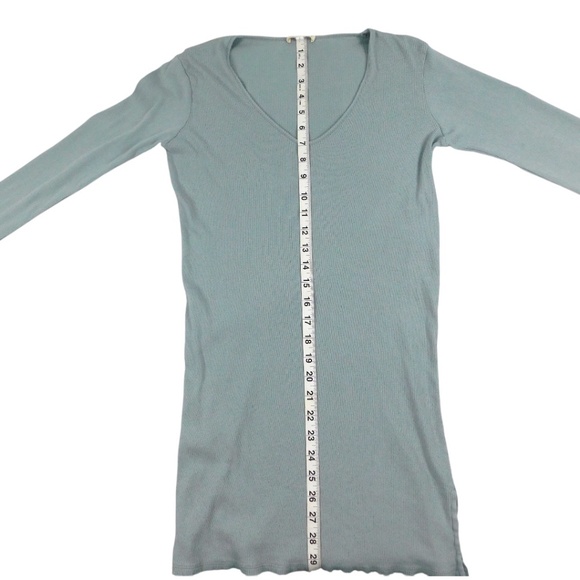 Skin Long Sleeve Ribbed Lounge Dress / Tunic – Size 2 (Light green) - Picture 6 of 6